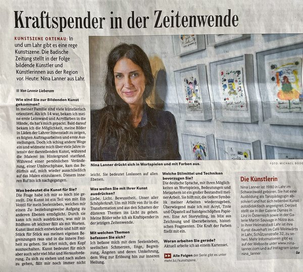 Nina Lanner Badische Zeitung #artisttalk